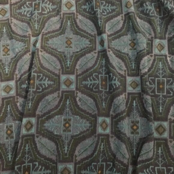 Moody Blue Semi Sheer V-neck Tribal Boho Blouse - Picture 9 of 15